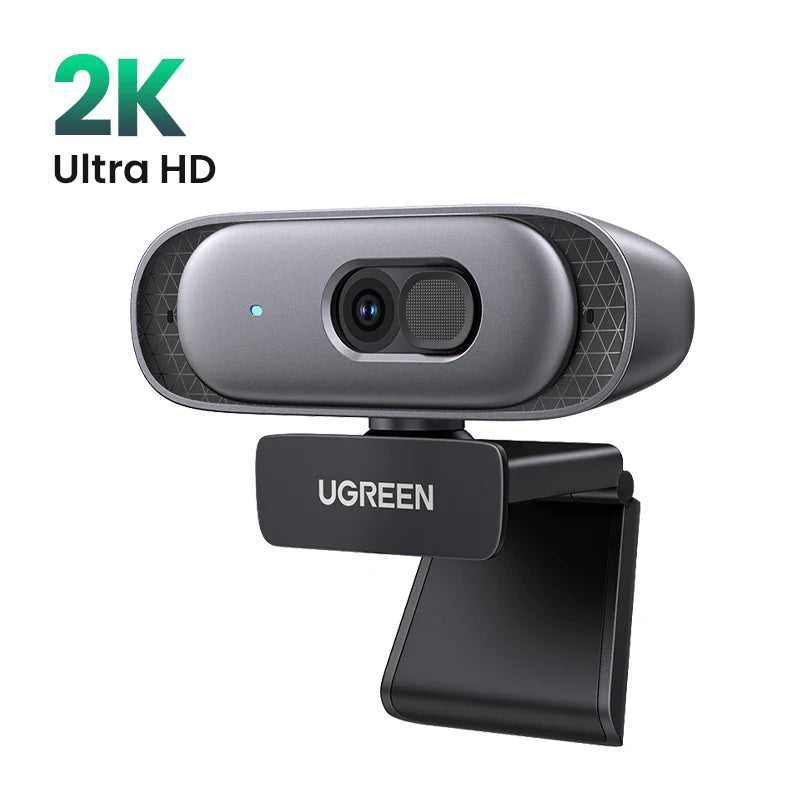 2K Ultra HD USB Webcam with Dual Microphones for Video Calls - 25