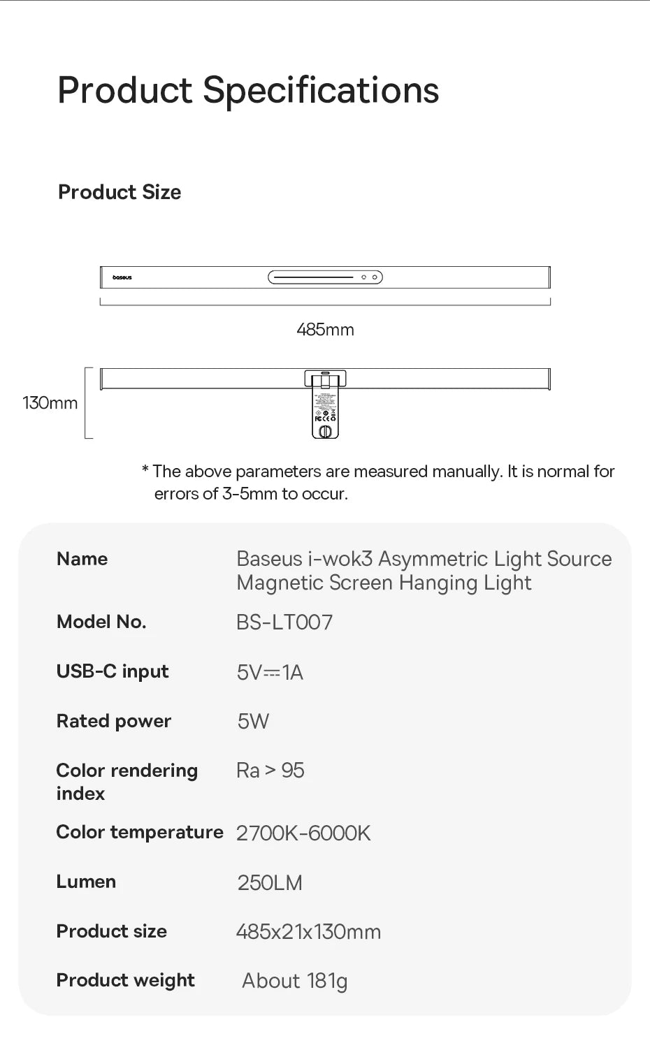 Magnetic Computer Screen Light for Monitor Desk Reading