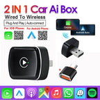 Wireless CarPlay and Android Auto 2-in-1 Adapter for Wired Car Systems