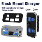 4 Port USB Car Charger with QC3.0 and PD3.0 Fast Charging Socket