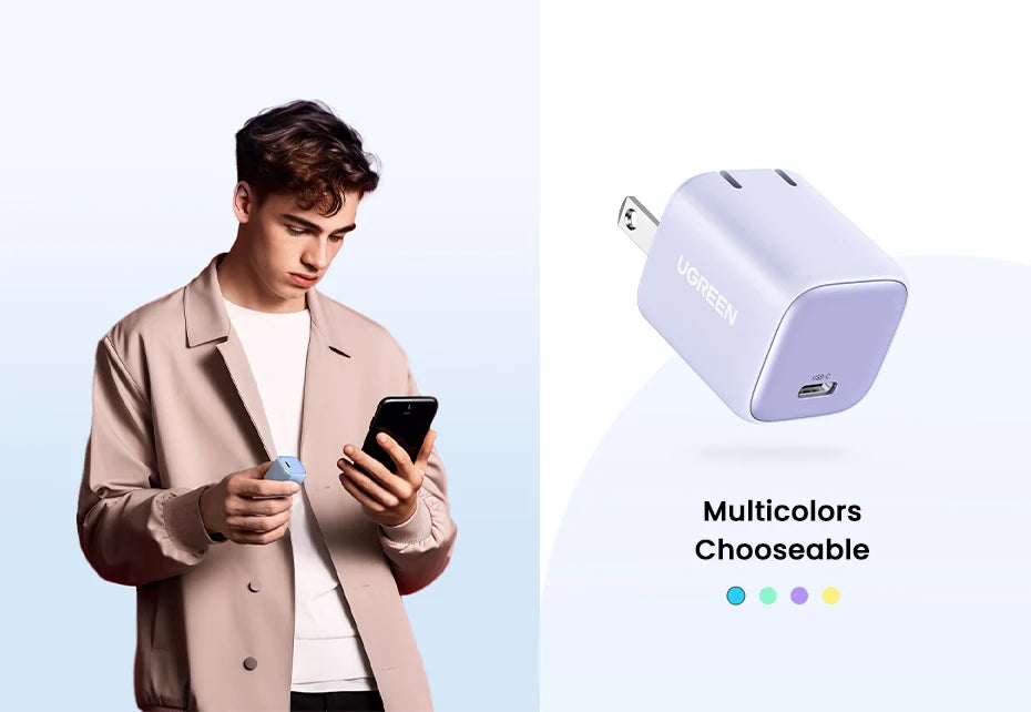 30W GaN USB-C Fast Charger for Smartphones and Tablets