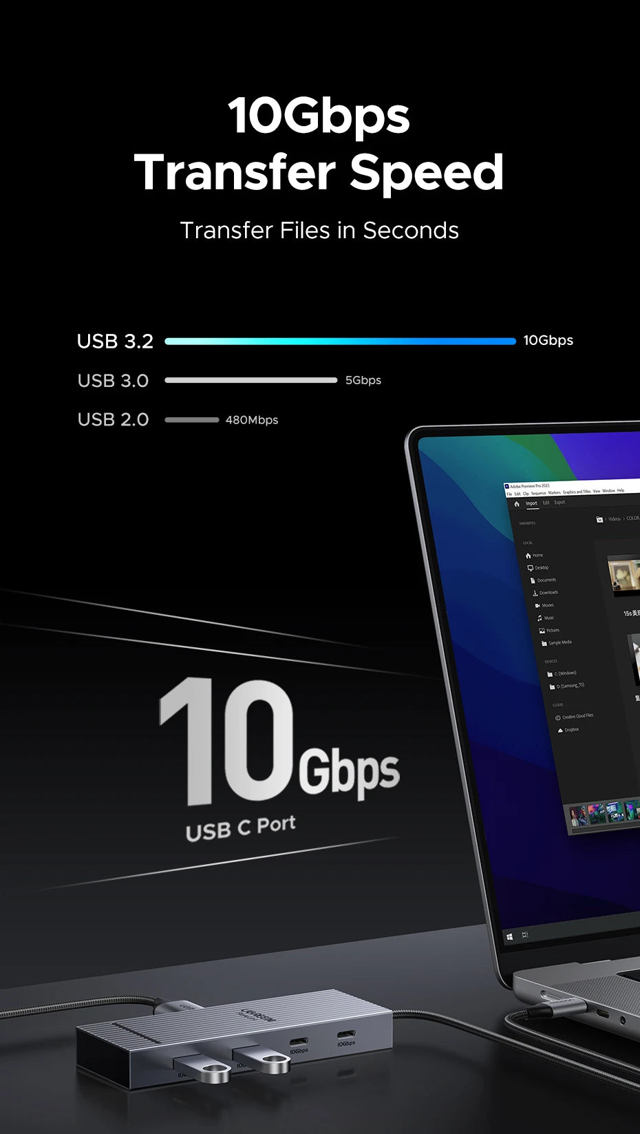 7-in-1 USB-C Hub with Dual 4K 60Hz HDMI and 100W Charging - 15