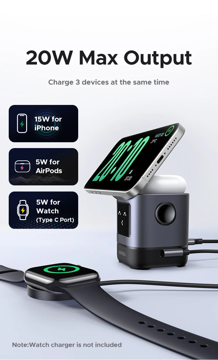 2-in-1 Qi2 15W Magnetic Wireless Charging Stand