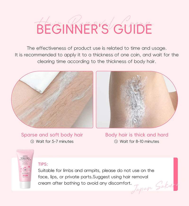 Painless Gentle Hair Removal Cream for Sensitive Body Areas