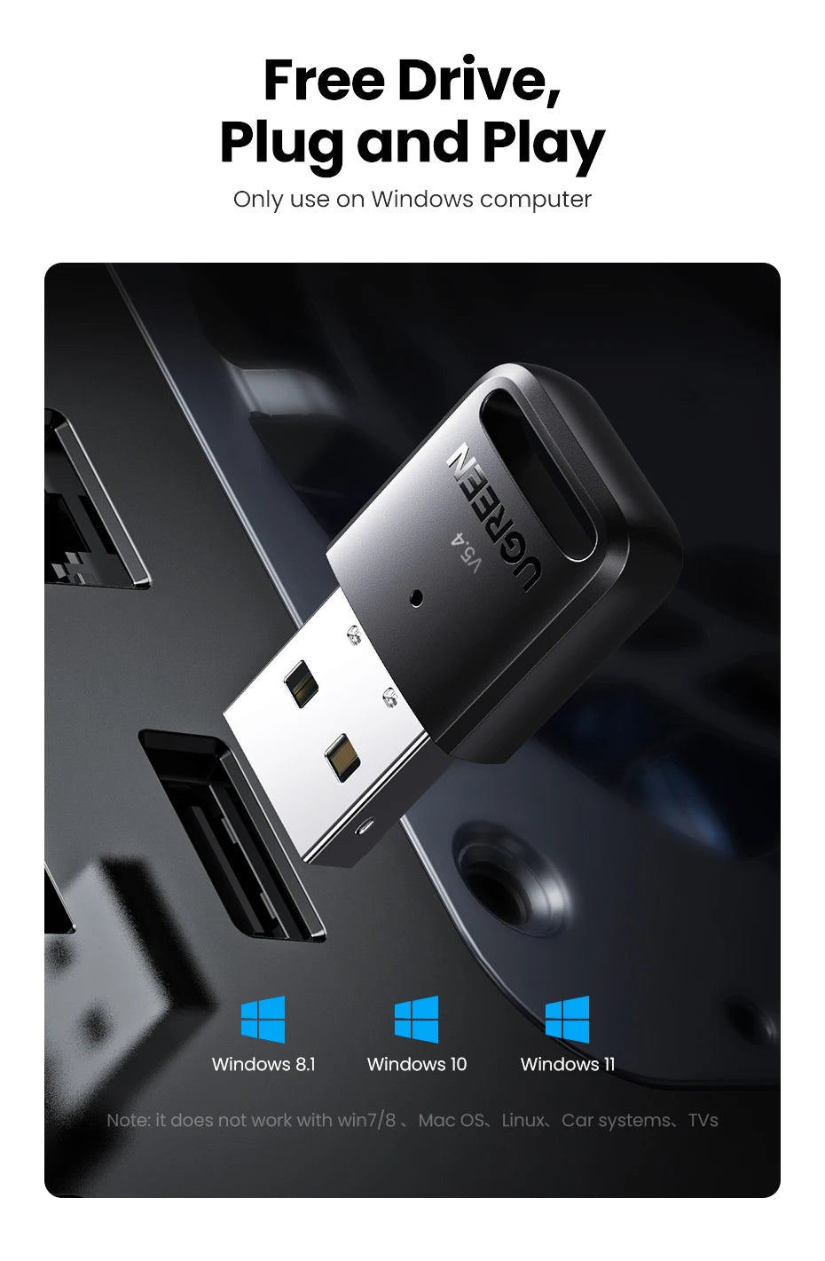 Bluetooth 5.4 USB Adapter for PC Wireless Connectivity - 10
