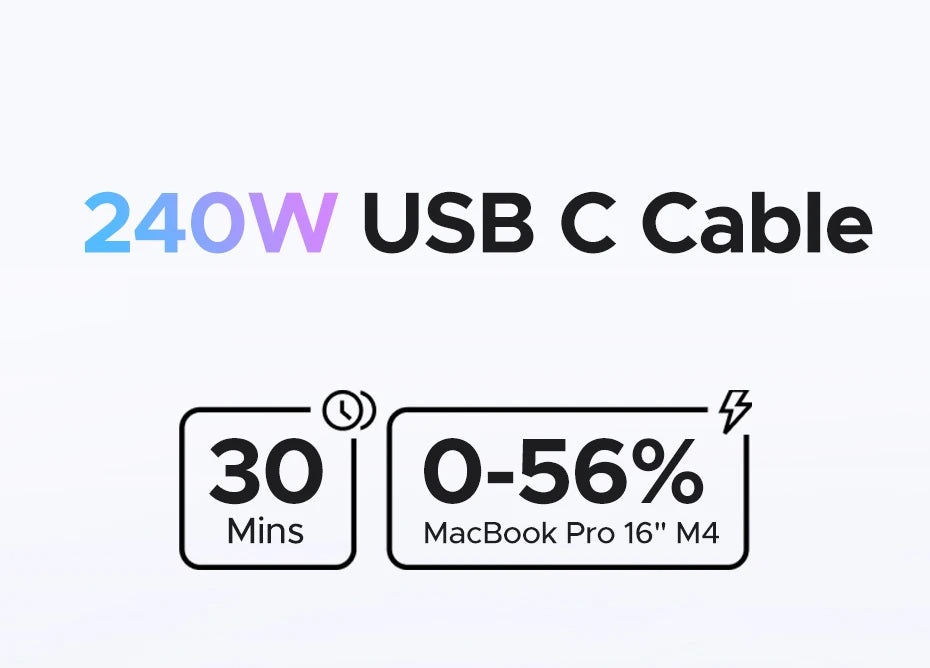 240W USB-C to USB-C Fast Charging and Data Sync Cable