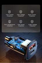 48W Dual Port Fast Car Charger with USB-C and USB-A