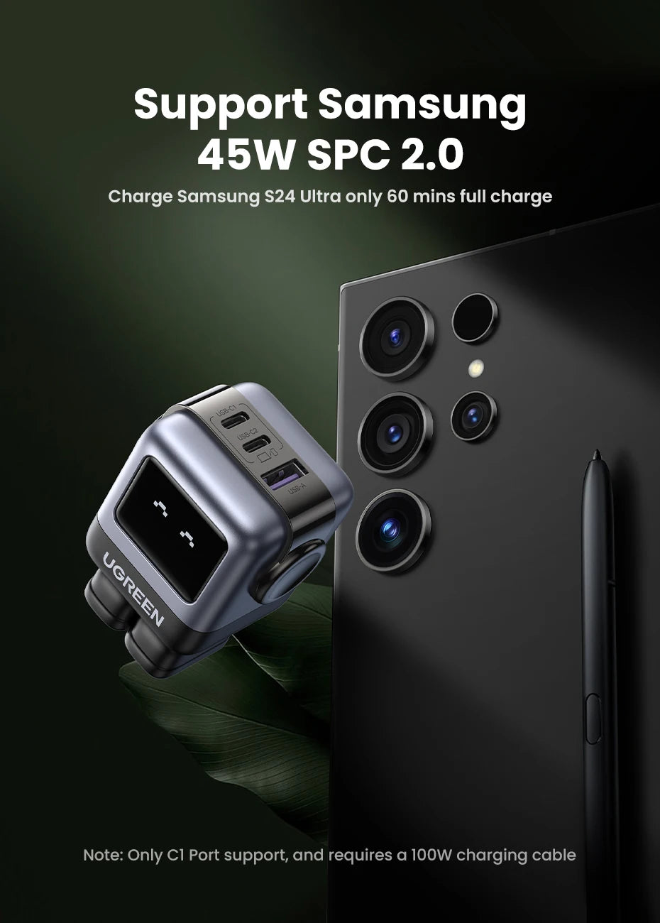 65W GaN USB-C Robot Fast Charger for Laptops and Smartphones