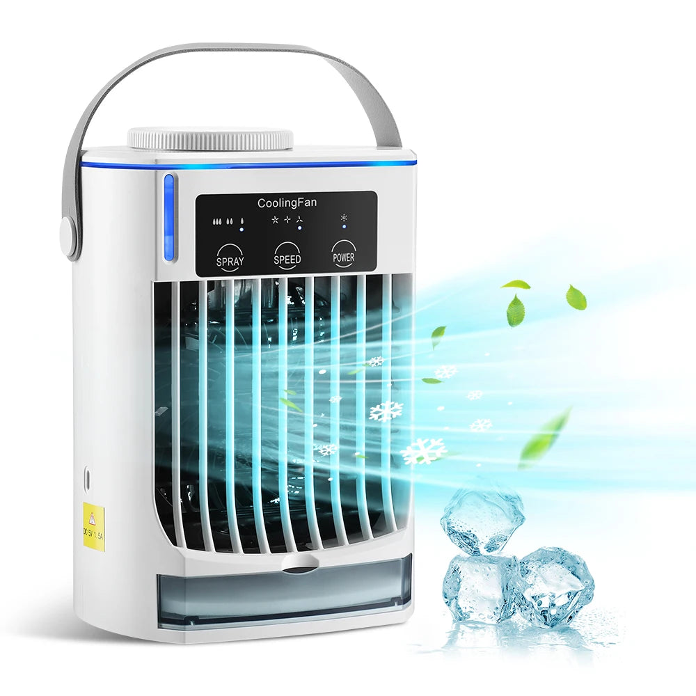 Portable Desktop Air Cooler and Humidifier with Misting Fan