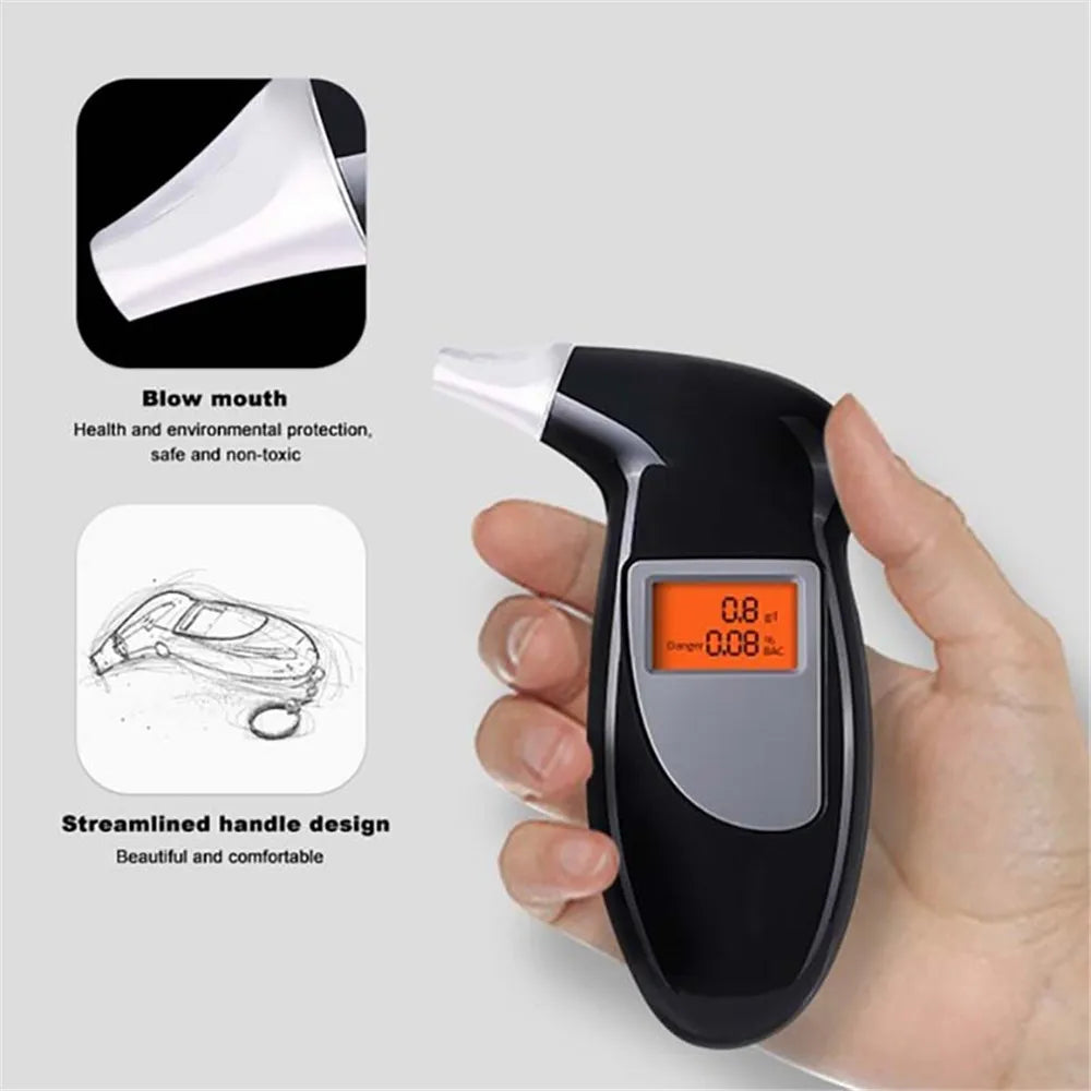 Digital Alcohol Breath Tester with LCD Display and 5 Mouthpieces