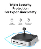 10-in-1 Docking Station for Mac Mini M4 with M.2 NVMe SSD Slot