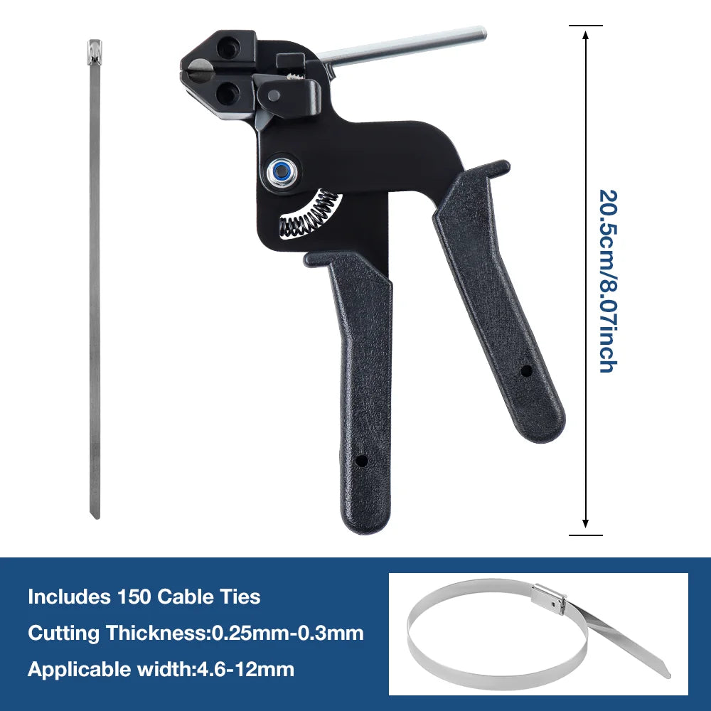Heavy-Duty Stainless Steel Cable Tie Tensioning and Cutting Tool - 9
