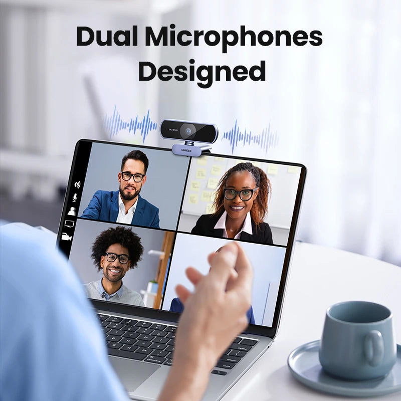 1080P HD USB Webcam with Dual Microphones for Laptop and PC - 4