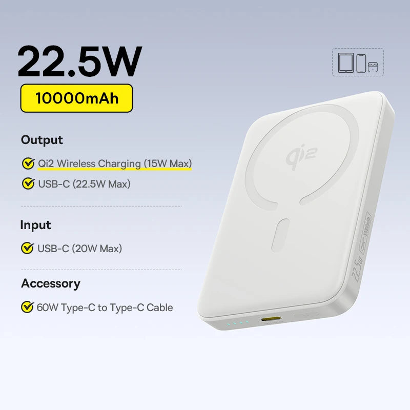 Qi2 Magnetic Wireless Portable Power Bank 10000mAh - 19