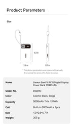 45W Fast Charging Power Bank with Dual Built-in USB-C Cables