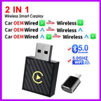 2 in 1 Wireless CarPlay and Android Auto Adapter Bluetooth 5.3 WiFi