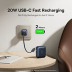 45W Mini Portable Power Bank with Built-in USB-C Cable 10000mAh
