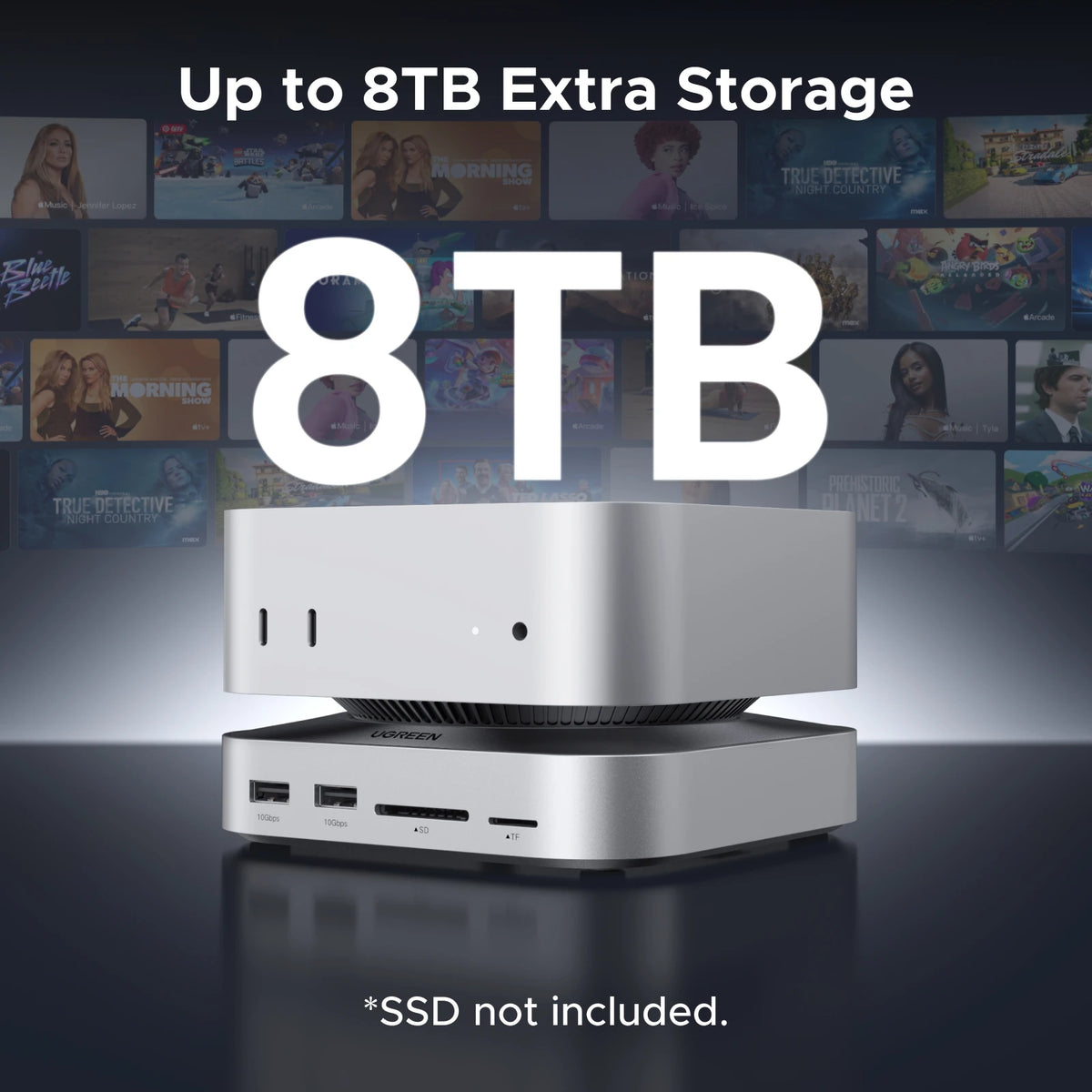11-in-1 Docking Station with NVMe SSD Slot for Mac Mini M4
