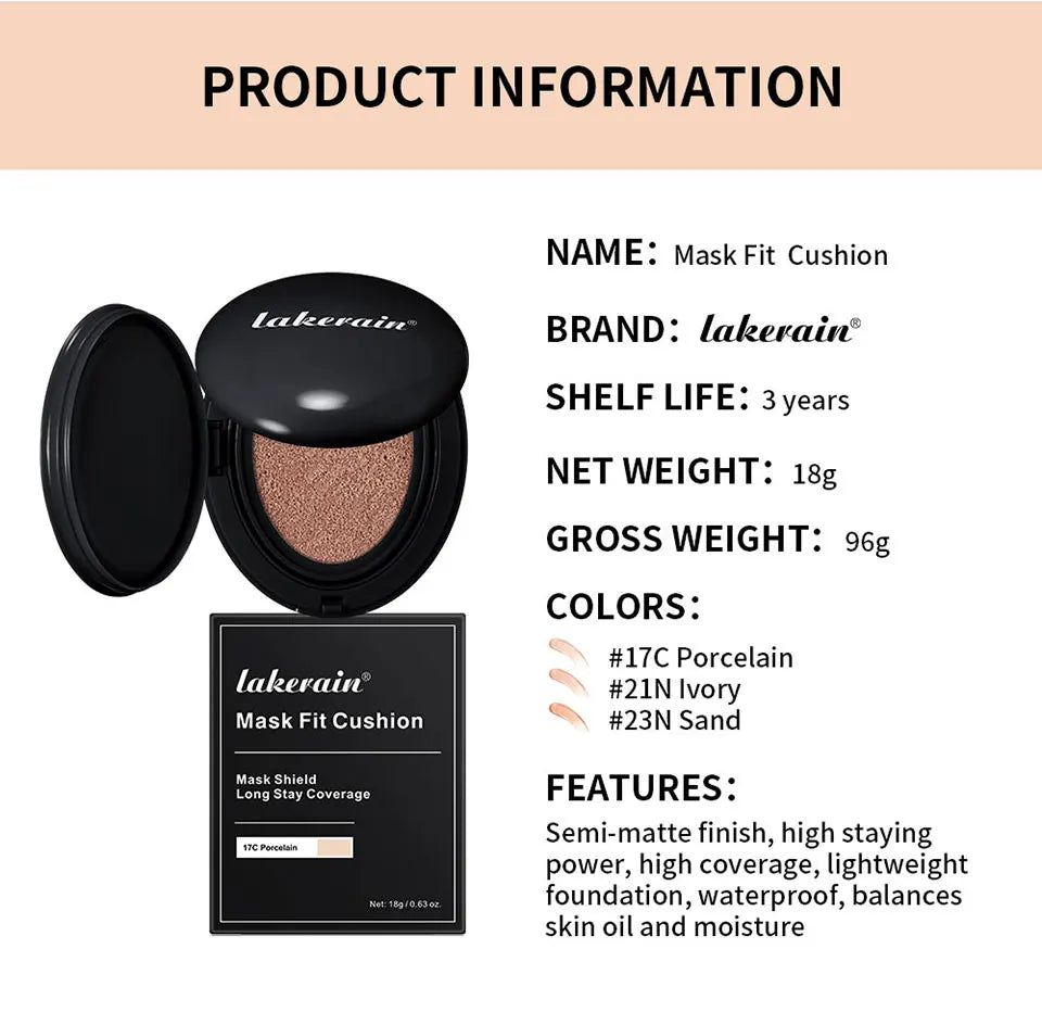 Semi-Matte Long-Lasting Cushion Foundation Concealer