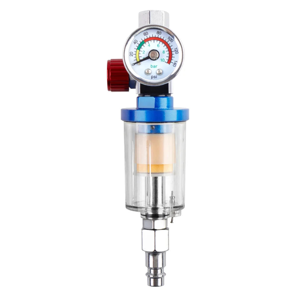 1/4" Air Pressure Regulator and Water Trap Filter for Spray Guns