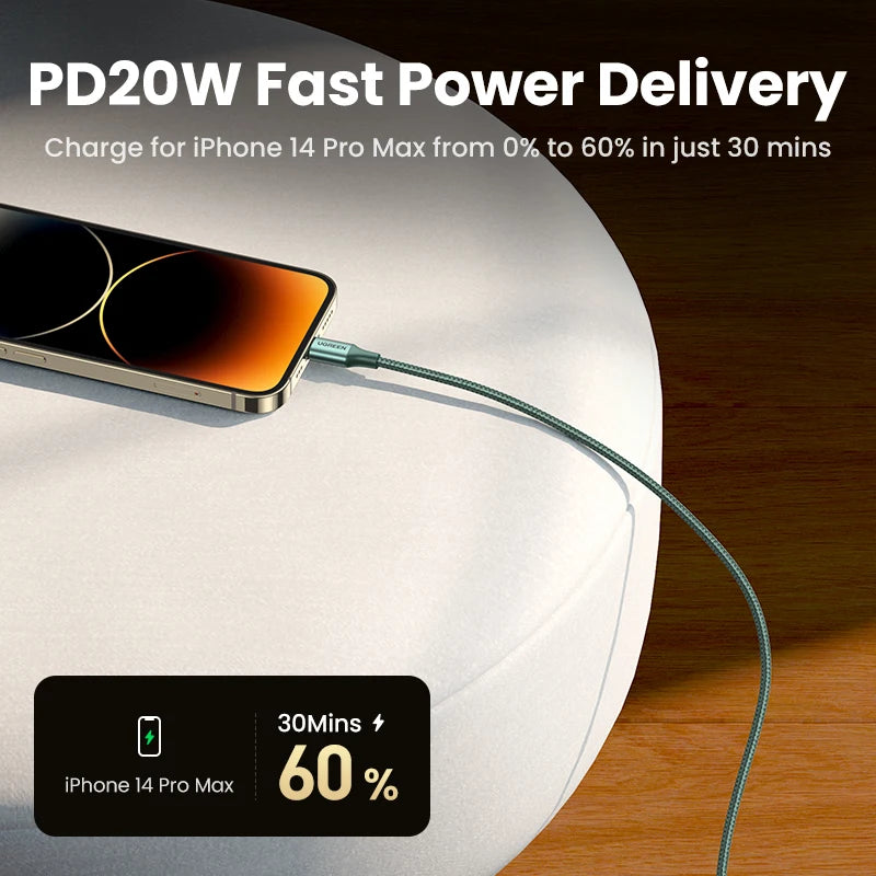 USB-C to Lightning PD 20W Fast Charging Cable for iPhone and iPad