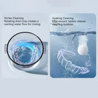 Rotary Denture Cleaning and Storage Container with Drainage Tray