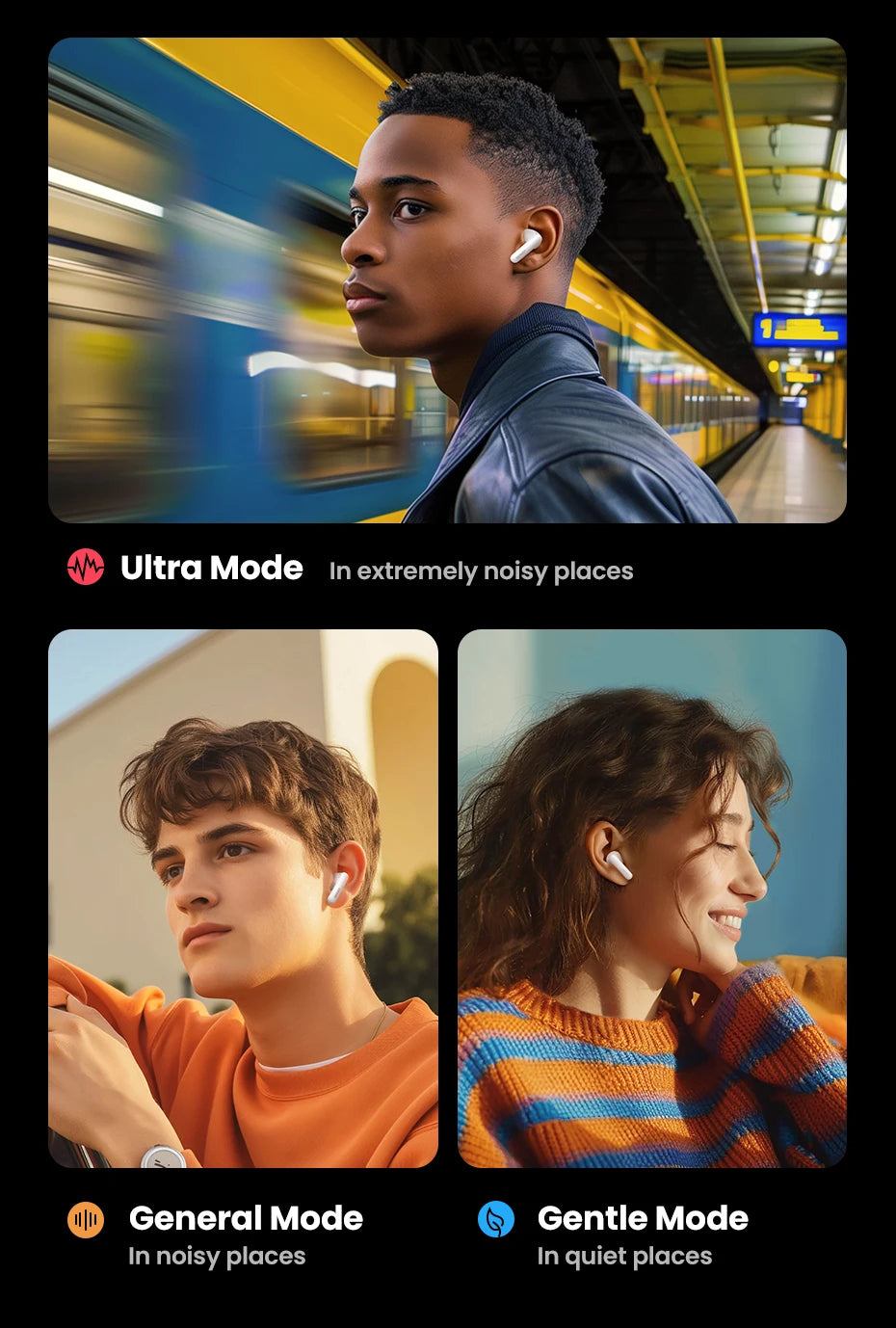 Adaptive Noise Cancelling Wireless Earbuds with LDAC Hi-Res Audio