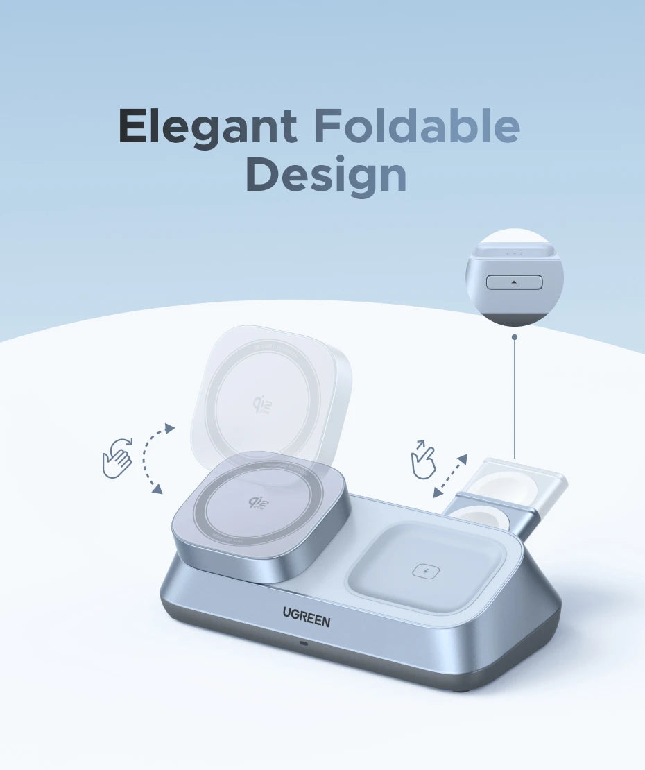 3-in-1 Magnetic Wireless Charging Station for Phone, Watch and Earbuds