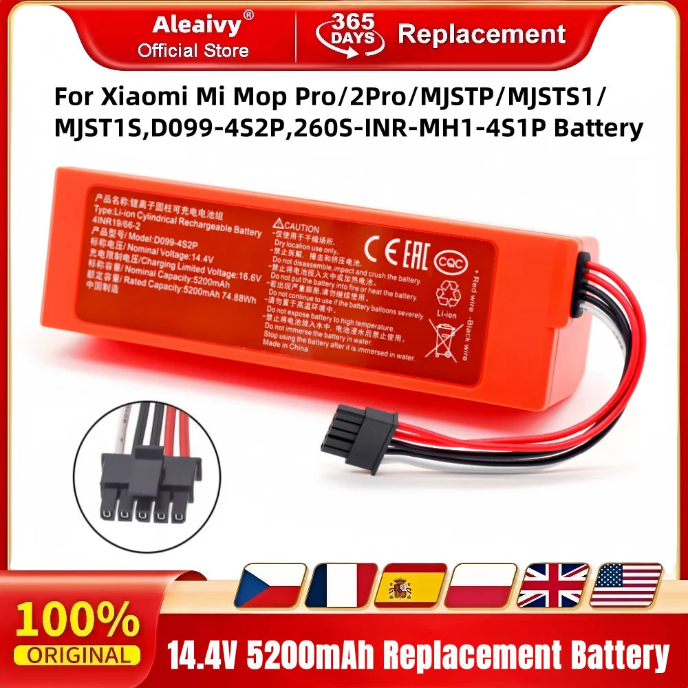 5200mAh Replacement Battery for Xiaomi Robot Vacuum Mop
