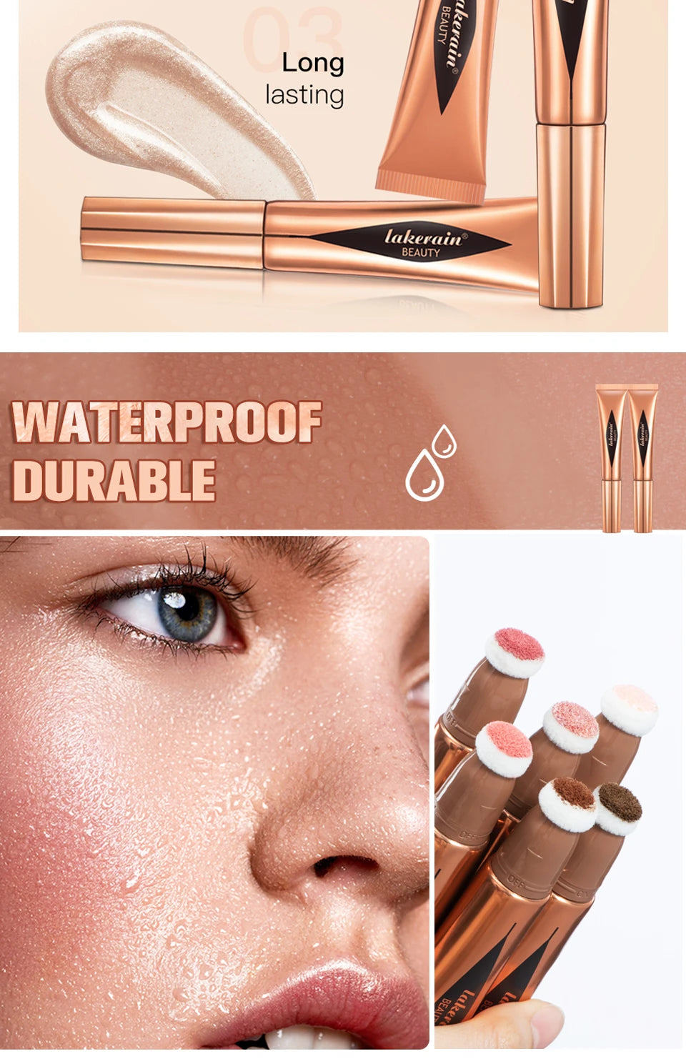Liquid Contour, Blush and Highlighter Wand with Cushion Applicator - 14