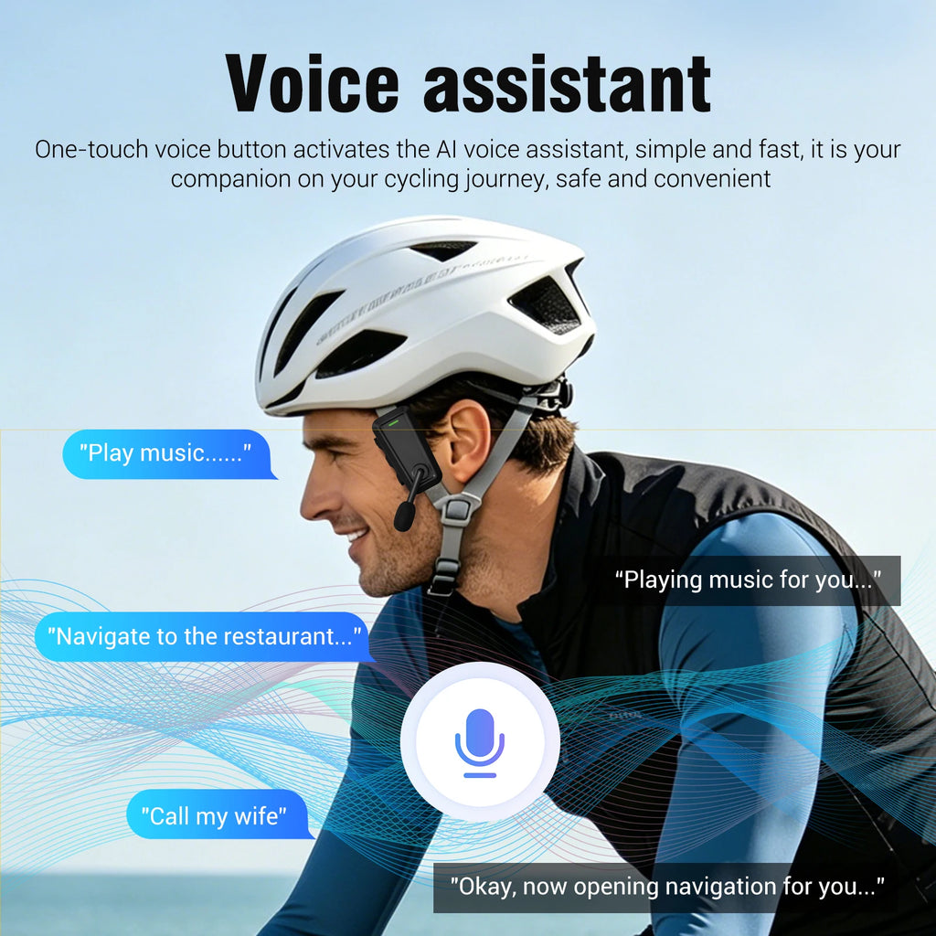 Bluetooth 6.0 Motorcycle Helmet Intercom Headset