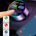 Bluetooth 5.0 FM Transmitter 66W 4 Port Car Charger Handsfree Adapter