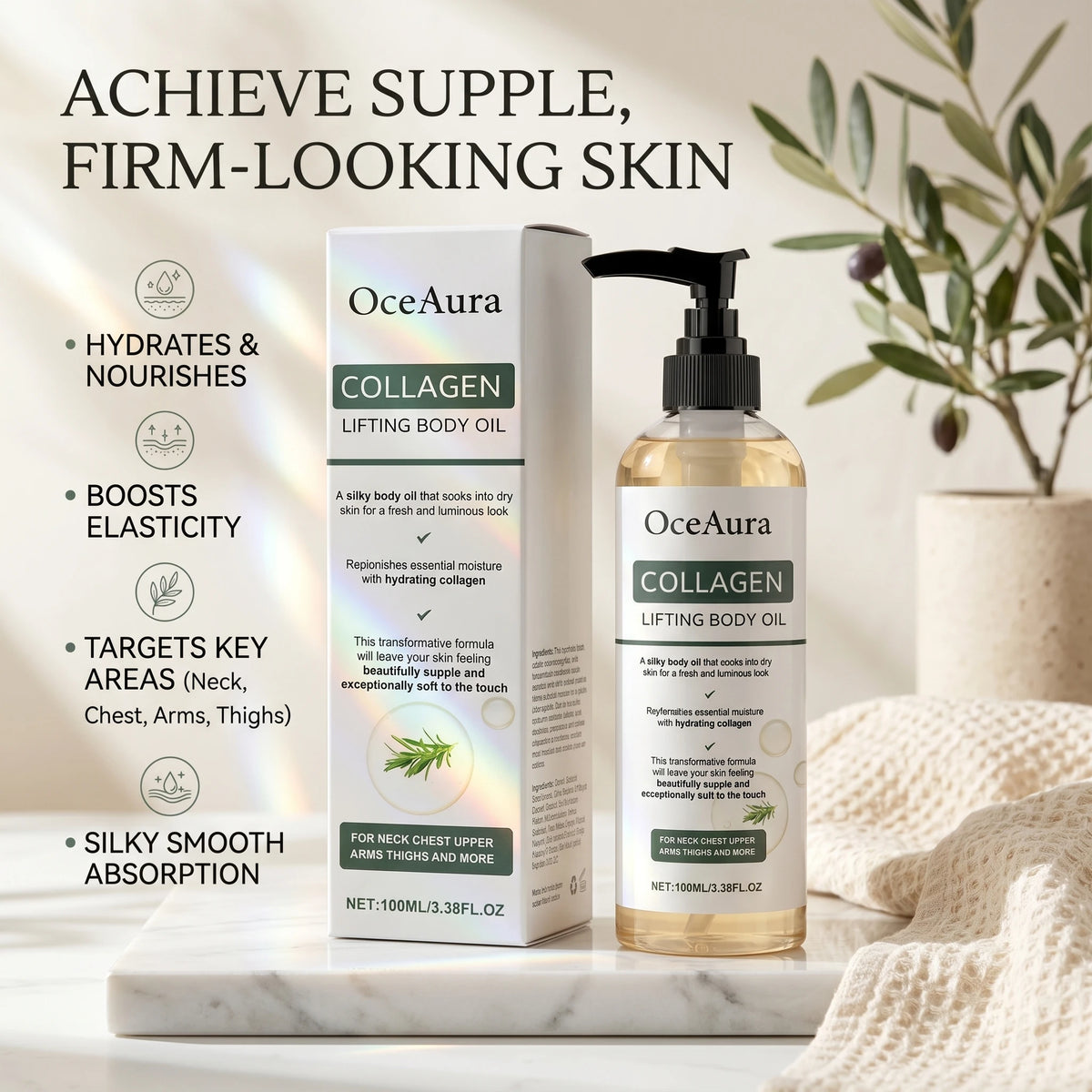 Collagen Body Firming Massage Oil for Skin Tightening