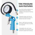 220PSI Tire Pressure Inflator Gauge for Car and Motorcycle