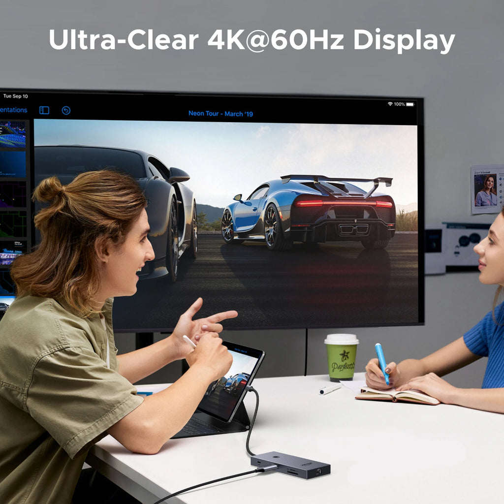 9-in-1 USB-C Hub 4K 60Hz Docking Station with 100W Power Delivery