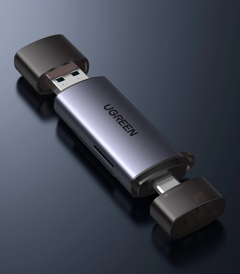 USB 3.0 and USB-C Dual Slot SD and TF Memory Card Reader