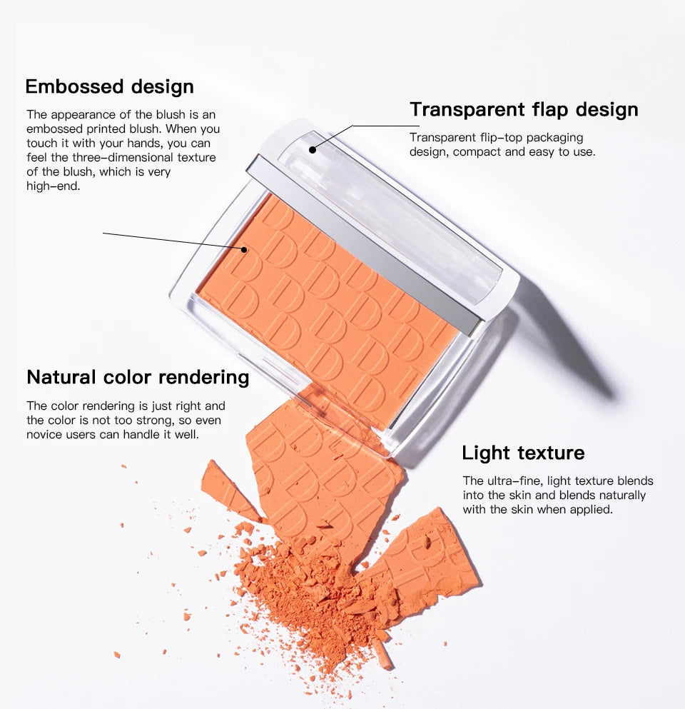 Matte Embossed Powder Blush Palette for Natural Cheek Color - 9