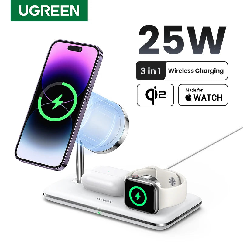 3-in-1 Magnetic Wireless Charging Station for iPhone and Apple Watch - 1