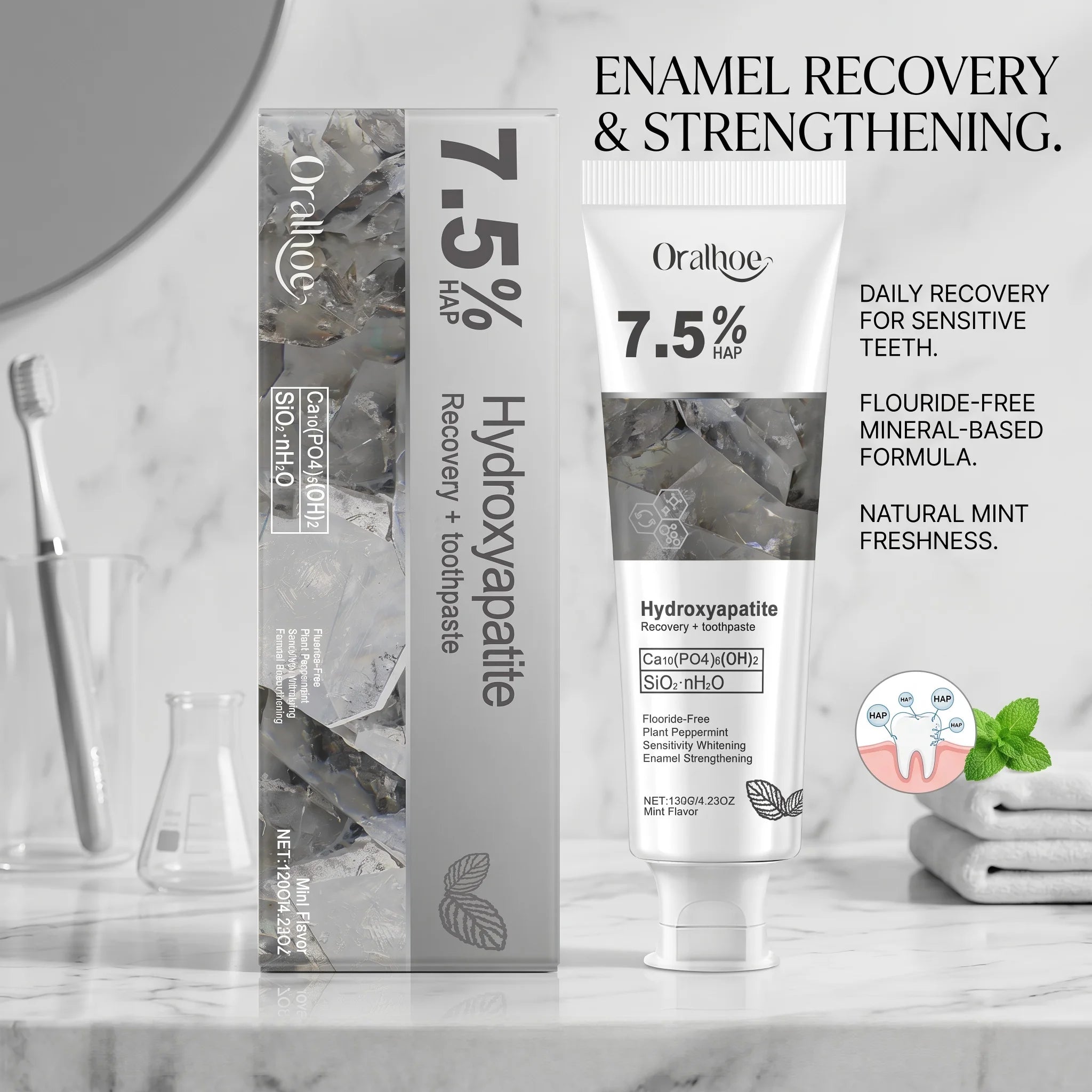 7.5% Hydroxyapatite Enamel Repair & Whitening Toothpaste - 9