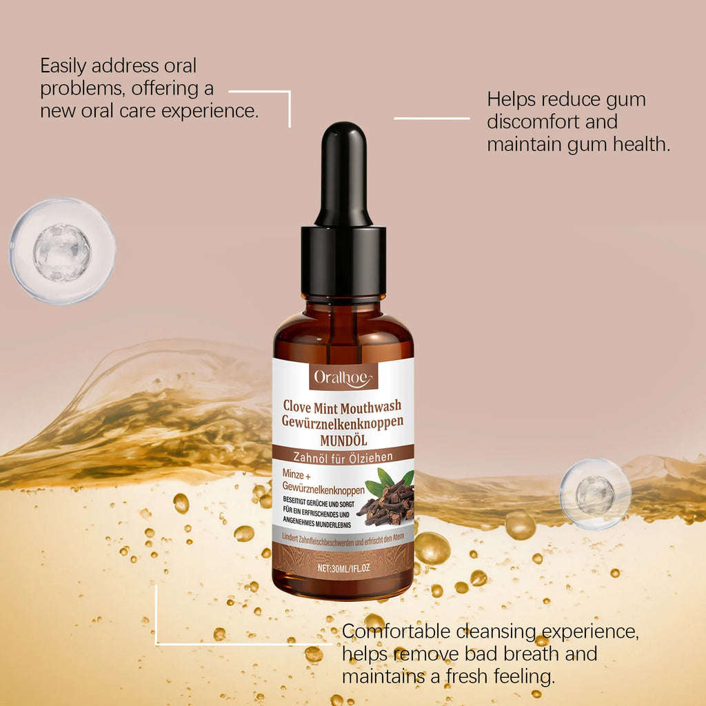 Clove Mint Oral Rinse for Fresh Breath and Teeth Whitening