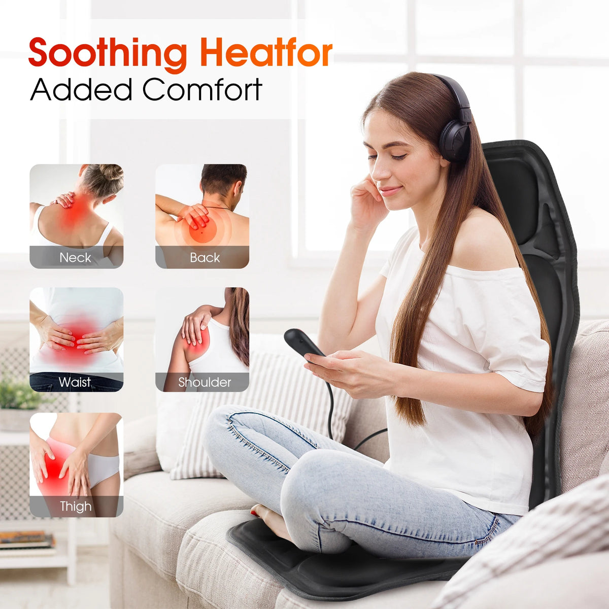 Full-Body Electric Heated Massage Chair Cushion