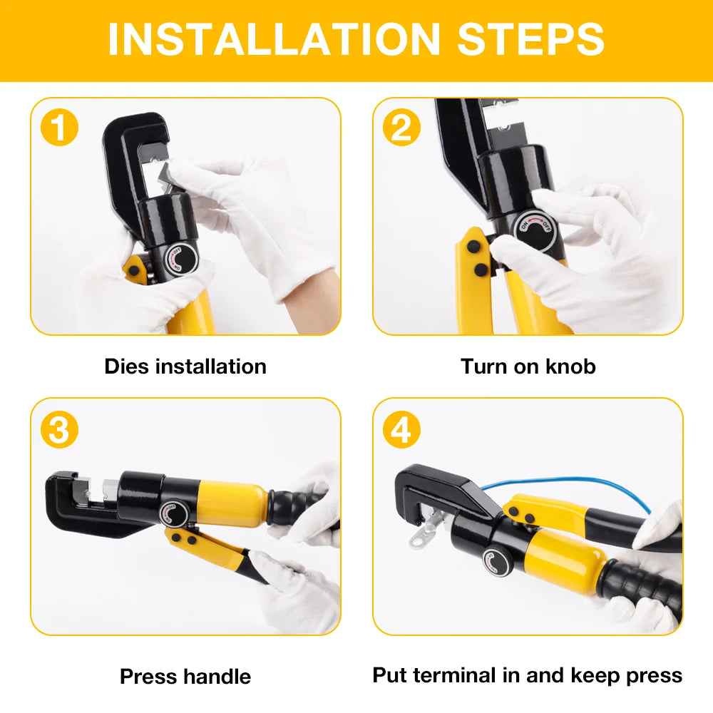 10T Hydraulic Cable Crimping Tool 4-70mm²