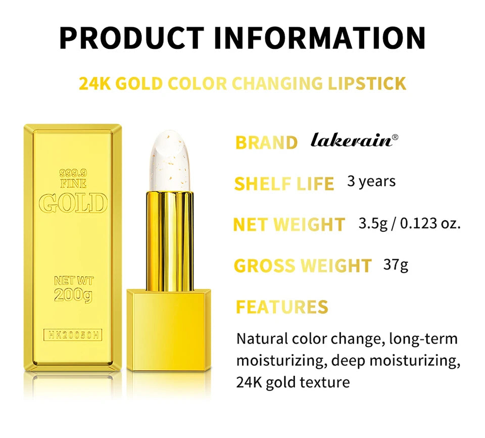 24K Gold Color-Changing Moisturizing Lip Balm - 18