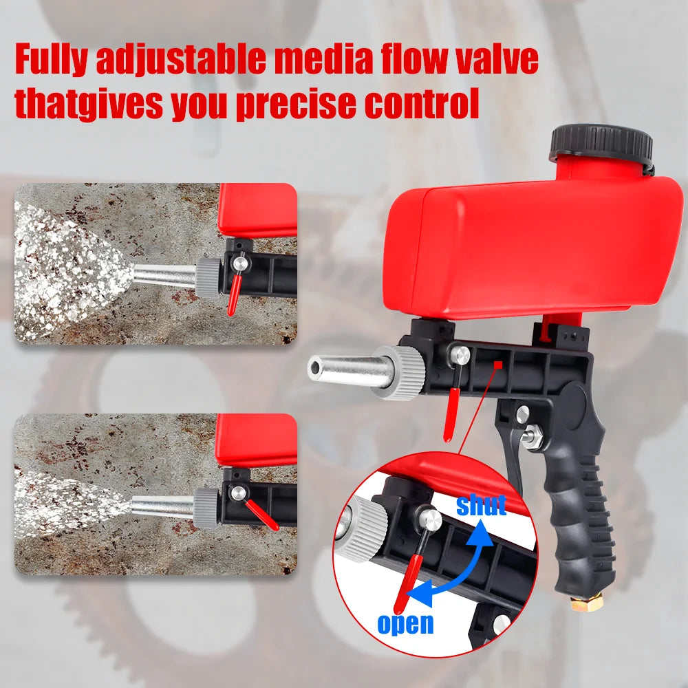 Portable 90PSI Pneumatic Gravity Feed Sandblasting Gun