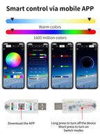 RGB LED Interior Car Ambient Light Strip Kit with App Control