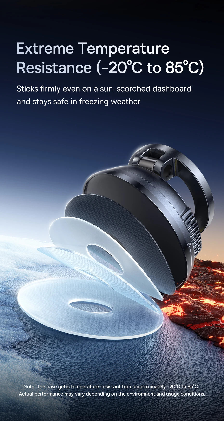 Magnetic Vacuum Suction Car Phone Mount with 360° Rotation