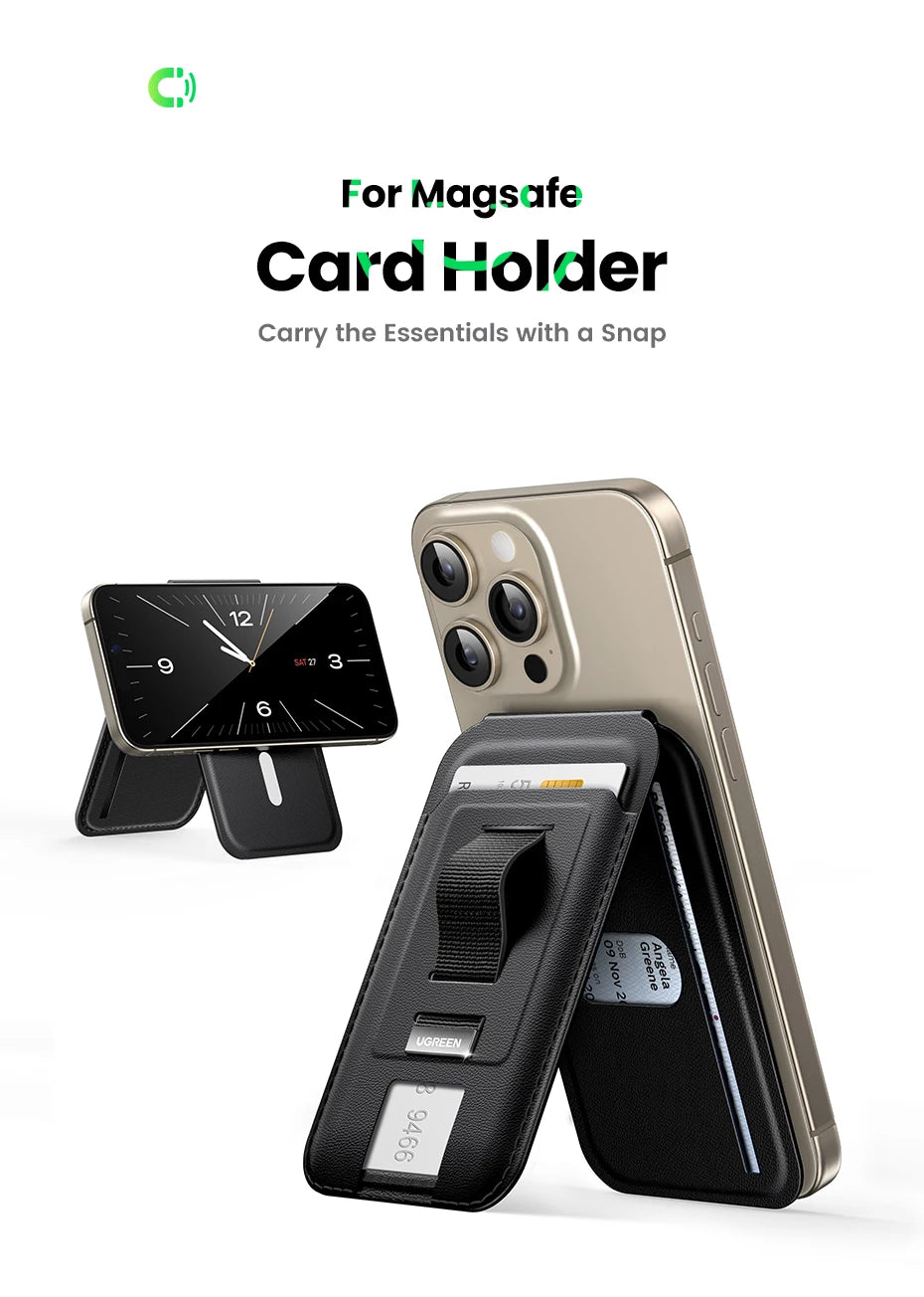 Magnetic Phone Card Holder Wallet with Kickstand for iPhone - 7