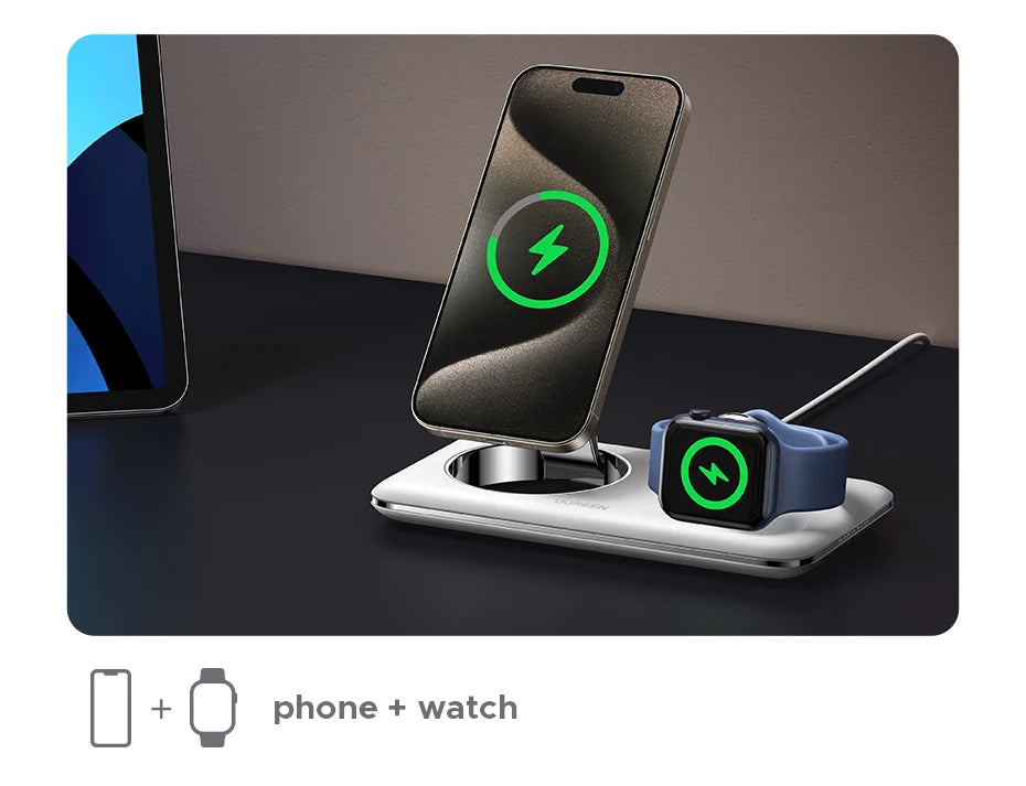 2-in-1 Magnetic Wireless Charging Station for iPhone and Earphones - 14