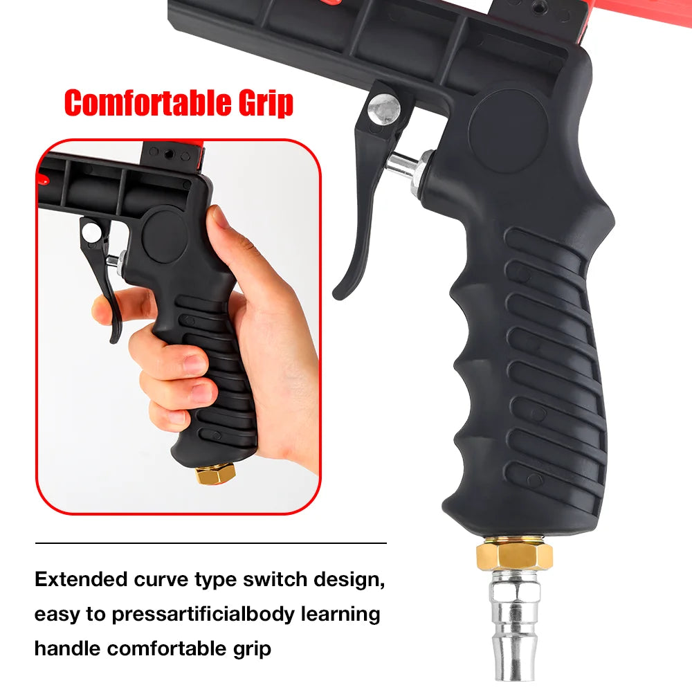Portable 90PSI Pneumatic Gravity Feed Sandblasting Gun - 4
