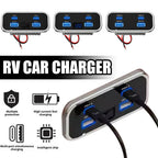 4 Port USB Car Charger with QC3.0 and PD3.0 Fast Charging Socket